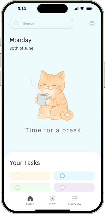 iPhone showing little Wins Homescreen in Paus-Mode